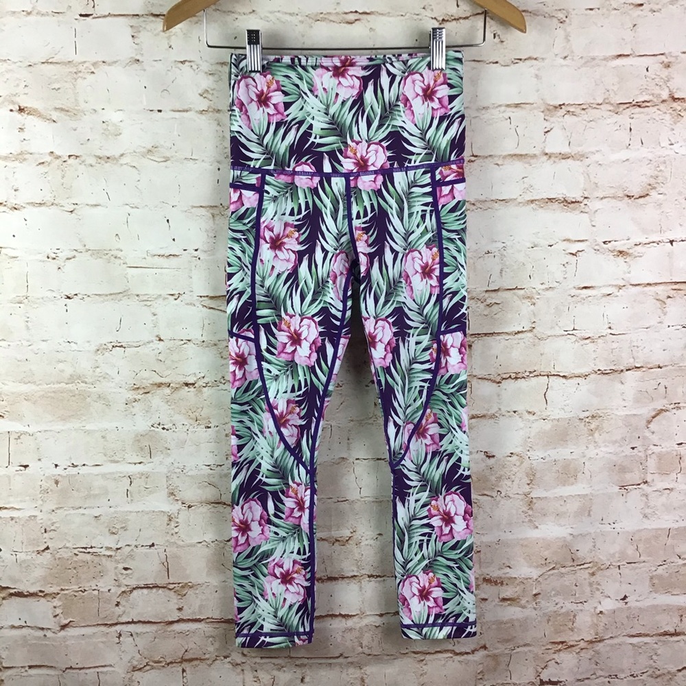 Zyia Active Light n Tight tropical floral leggings size xs
